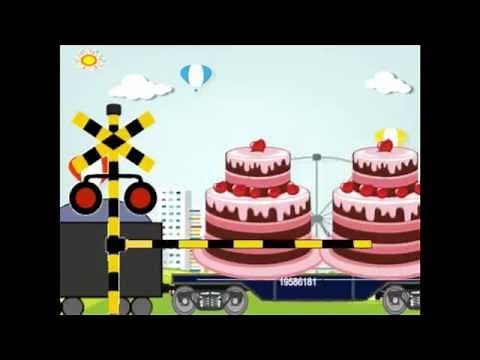 電車 踏切 貨物列車が変なケーキを運ぶ railroad crossing It carries a strange cake