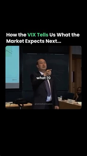 Advice from traders on Instagram: "How the VIX Tells Us What the Market Expects Next Save this post for later Follow @advicefromtraders for daily content. Source: MIT OpenCourseWare Use: for educational and purposes only. . . . . . . . . #VIX #VolatilityIndex #MarketSentiment #StockMarket #TradingSignals #InvestingInsights #MarketExpectations"