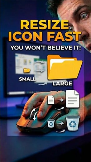 Resize Desktop Icons in 10 Seconds #shorts #hack