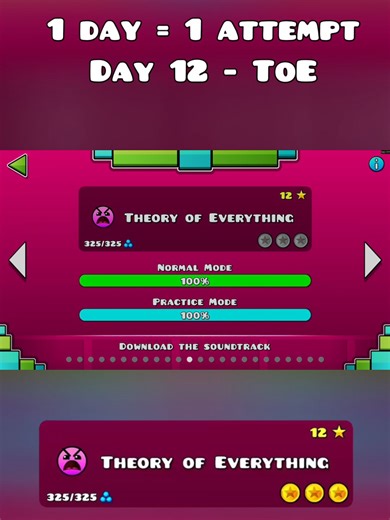 Day 12 - ToE #coins #day12 #gd #geometrydash #theoryofeverything