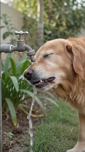 Charlie Found His Water Wonderland! 🐶💦😂 #charlie #goldenretriever #Trending#viral short