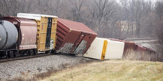 Train derails in rural Knox County, Missouri