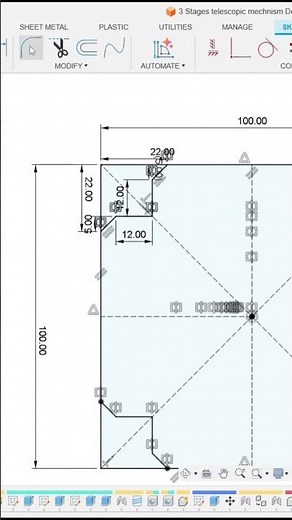 Telescopic Multi-Stage Mechanism in Fusion-360 | PART-10| Shorts | DEVELOPMECH