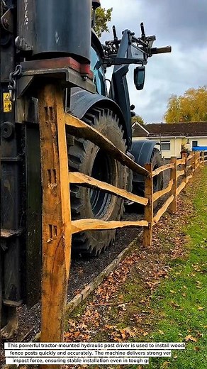 Powerful Tractor-Mounted Post Driver in Action | Hydraulic Fence Post Rammer Setup & Installation
