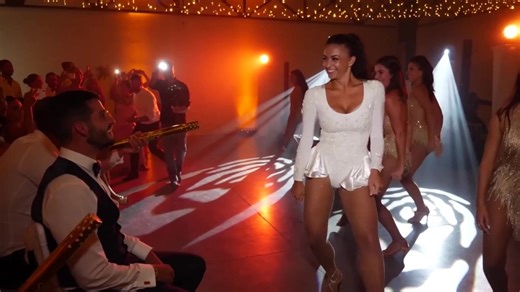 Bride wears leotard for raunchy wedding dance for new husband