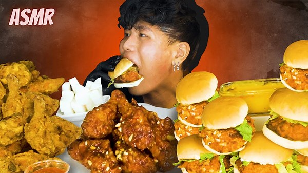 ASMR Korean Fried Chicken & Homemade Spicy McChicken Sandwich | Mukbang