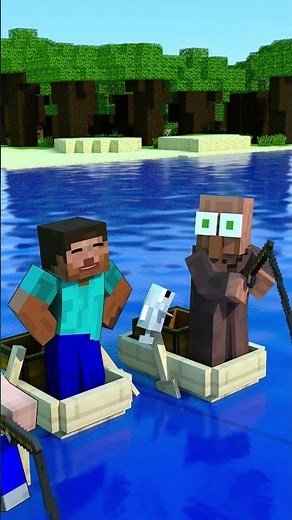 Steve Technique in Catching Fish - Minecraft Animation #shorts