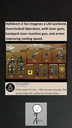 Helldivers 2 fan concept imagines a LAS themed warbond with new laser weapons #helldivers2