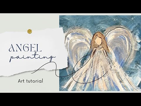 Angel Painting Easy Step by Step Beginner Tutorial / Abstract Angel DIY / Angel Wings Art