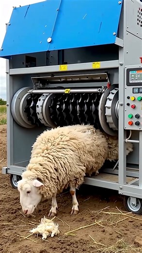 203K views · 543 reactions | A hydraulic hair cutter machine trims the cute sheep’s wool ⚙️ #sheep #machine #farm #wool #cute | Testing Viral 2 | Facebook
