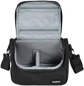 Digital DSLR Camera Lens Bag Photography Shoulder Bag for Canon Nikon Sony Single Camera Crossbody Bag Sleeve Case, Black