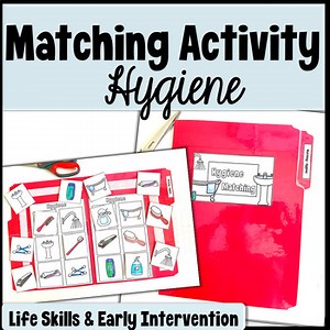 Matching - Hygiene (Velcro File Folder Practice Activity)