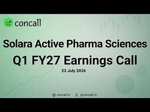 Solara Active Pharma Sciences Q1 FY27 Earnings Conference Call | Concall.in