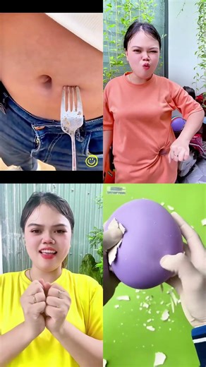 Fork Belly Illusion & Purple Clay Cracking ASMR 🍴🟣💥