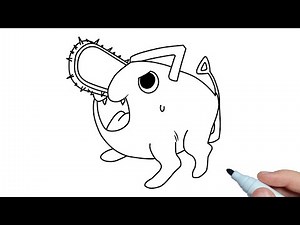 How to draw Pochita (Chainsaw Man) step by step