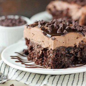 Easy Sinful Triple Chocolate Poke Cake