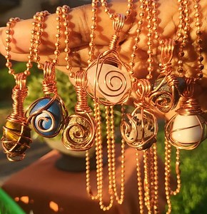 High Frequency • Pure Copper Ball Chain • Wire Wrapped Crystal Necklace • Healing Crystal Necklace • 2mm-8mm • Boho • Copper Necklace - Etsy
