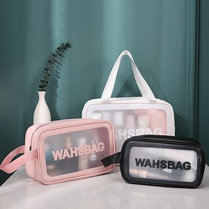 [Hot Item] Waterproof PVC Transparent Wash Bag Cosmetic Bag Pouch Clear Makeup Bag Portable Toiletry Travel Storage Organizer Case