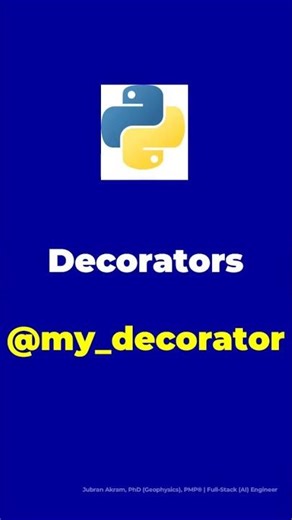 Decorators #python #pythonprogramming #shorts