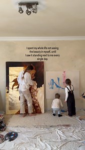 I wonder how many of us learned to be kind to ourselves only after becoming kind to our children. This is me, still learning to love my face, my body, my story, the way I love theirs. [ The first and second painting in this reel will be part of my next print drop, which goes live on Friday (January 23) ❤️‍🔥✨] | Caroline Wendelin