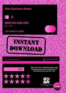 De fidélité VIP de couleur rose | Small Business Rewards (téléchargement instantané) - Etsy France