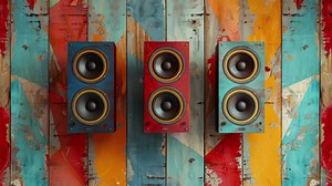 Abstract geometric background with stereo audio speakers Free Stock Video Footage