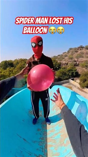 Crying For Balloon 😭😂 #spiderman #funny #viral #parkour #balloon