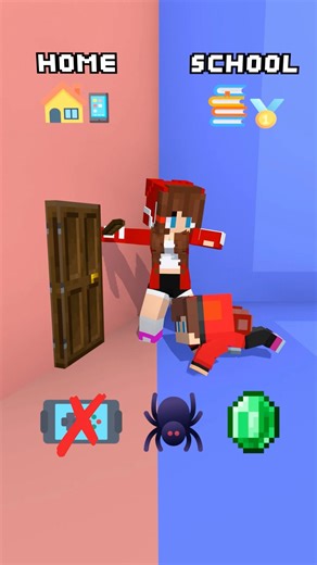 Sister & JJ Going School from Home 😵🥰 - MAIZEN Minecraft Animation