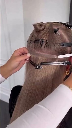 Tape Weft Extensions: Easy Application Tutorial #hairtok #hairextensions #ugeathair #hairstyle #hair