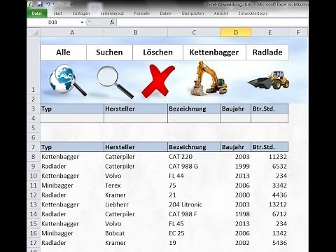 Einfache professionelle Excel Anwendung mit Makros und Grafik-Buttons