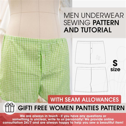 Mens Boxer Briefs Sewing Pattern, Beginner Shorts (S Size) (PDF Pattern) - Etsy Canada
