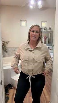 Try on review for Womens Cropped Bomber Jacket!! video