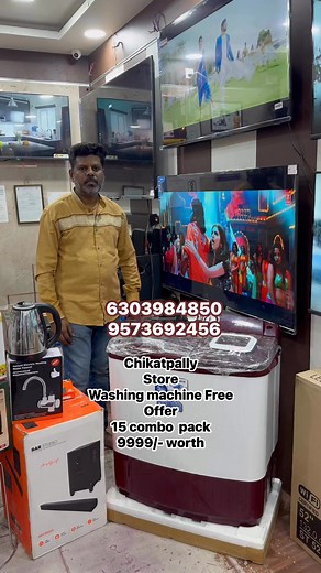 99K views · 1.1K reactions | 9999/- worth Washing machine and 15 combo pack free just you purchase Smart Ledtv 5 years warranty Available #viralreelschallenge #trendingreels #viralchallenge #tv #SmartTV #thankyouforyoursupport #post #offers | Sanyoo India AP | Facebook