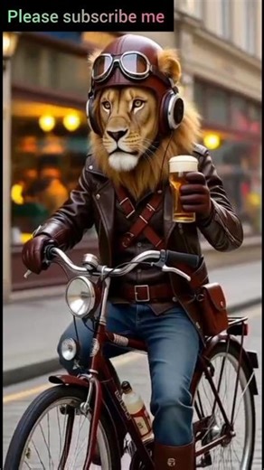 Cool Lion Rider 🦁🚴 | Funny Animal Cartoon | Lion with Beer