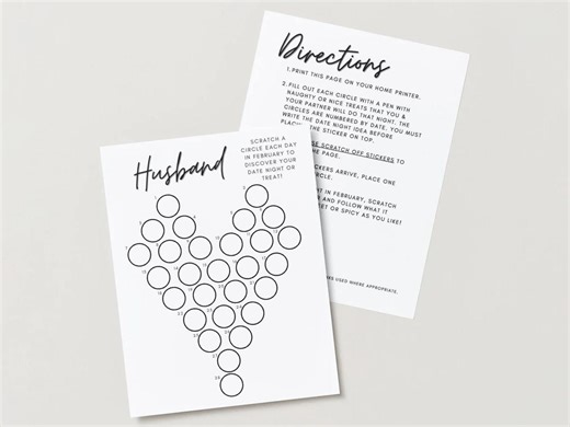 Valentine Date Night Countdown Calendar | Valentine's Marriage Advent | Custom DIY Countdown - for Your Husband - Etsy