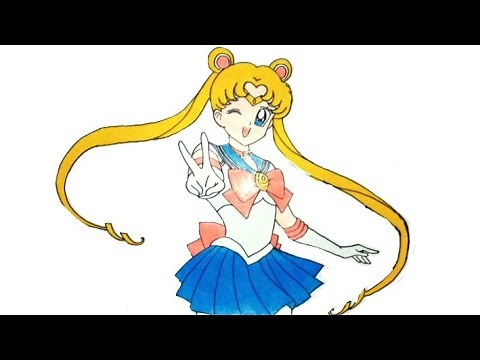 How to draw & color Sailor Moon | Cara menggambar & mewarnai Sailor Moon