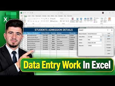Data Entry using Form in Microsoft Excel | Data Entry in Excel | Fast Data Entry In Excel