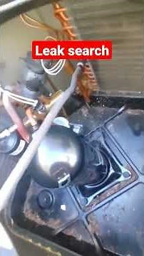 HVAC Refrigerant Leak Repair in 60 Seconds - Step By Step Repair Leaking Condenser