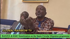 Spain , Gambia circular migration program sensitization, Director Fabba Jammeh speaking . He expressed government commitment in supporting Gambian youths to have job elsewhere as an efforts to mitigate irregular migration. | Global Radio & TV