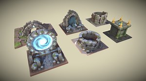 6 Stylized Forest Assets (Low-poly) Pack 5 - Download Free 3D model by IntroBuck (@haloworld3dassets)