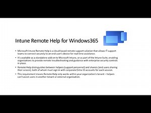 Intune Remote Help for Windows365