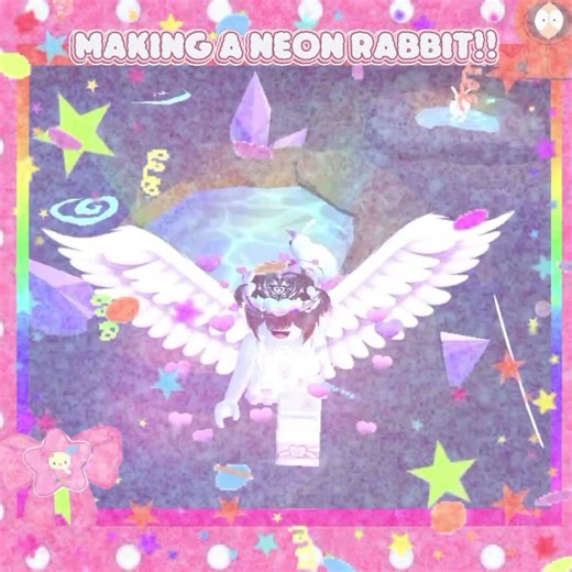 making a neon rabbit!! #adoptme #kennymccormick #bunni #cutecore