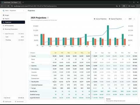 Budget Projections with Liquid Budget