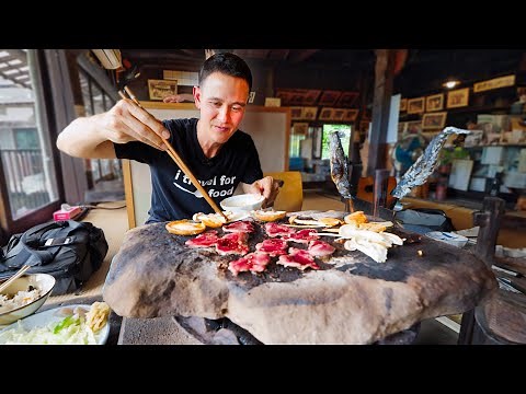 Unbelievable Japanese Food!! 🏔️ STONE BBQ in Mountains Japan!!