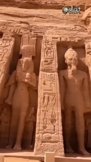 Mighty Statuettes of Ramses and Family at the Temple of AbuSimbel #temple #abusimbel #ramses #statue