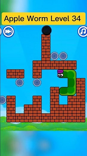 Apple Worm Level 34 | Tricky Puzzle Walkthrough | No Commentary