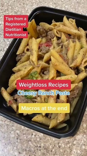 Cheesy Ranch Pasta - Low calorie and high protein meal prep