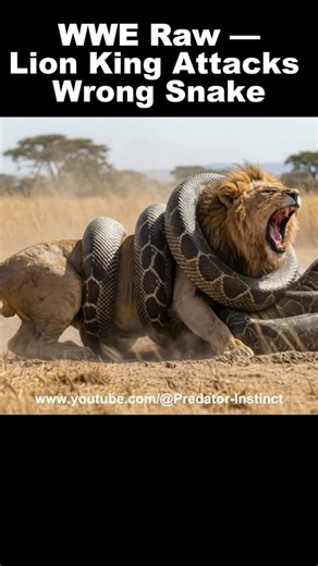 Lion Wrestles Giant Python — Unexpected Ending!🦁 #lion #python