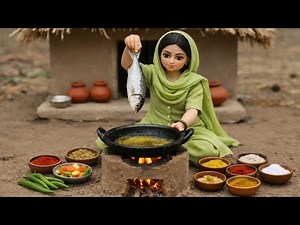 Miniature Nazin Doll Fish Cooking ASMR |Tiny Food