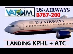 VATSIM: US Airways B767-200 Landing in Philadelphia with ATC (FSX)